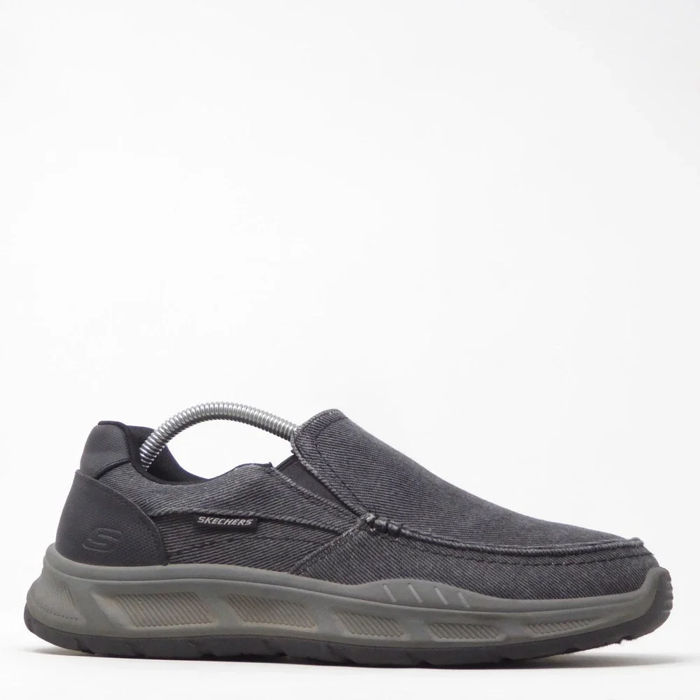 Skechers Cohagen Mens Slip On Shoes Black Relaxed Fit Memory Foam 9.5